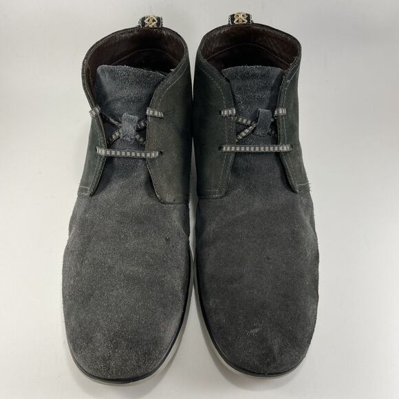 UGG Freamon Waterproof Blue Leather Black Lace Up Ankle Boots Mens Size 13 - Picture 4 of 10